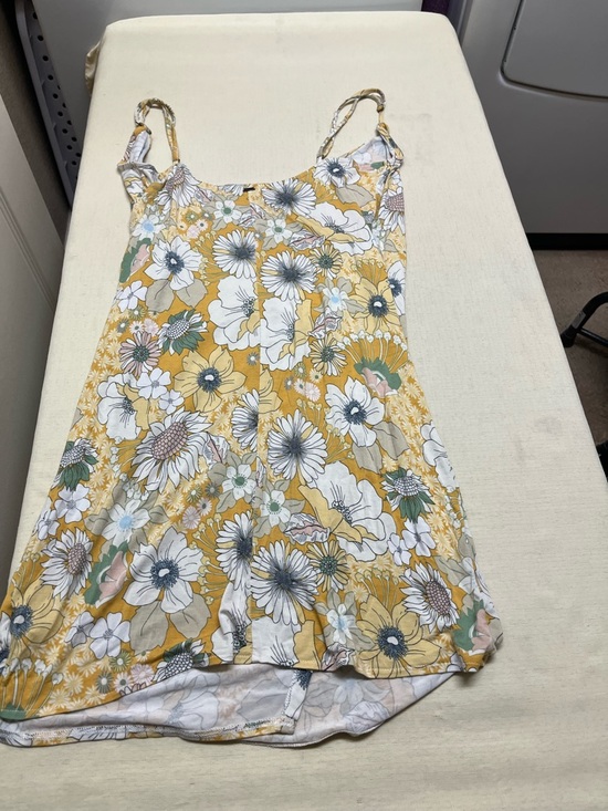 O'Neill L yellow floral faux wrap mini dress - Picture 9 of 13